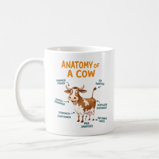 Anatomy of a Cow Mug | Funny Doctor Day (Gauche)