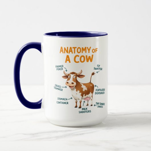 Anatomy of a Cow Mug | Funny Doctor Day (Gauche)
