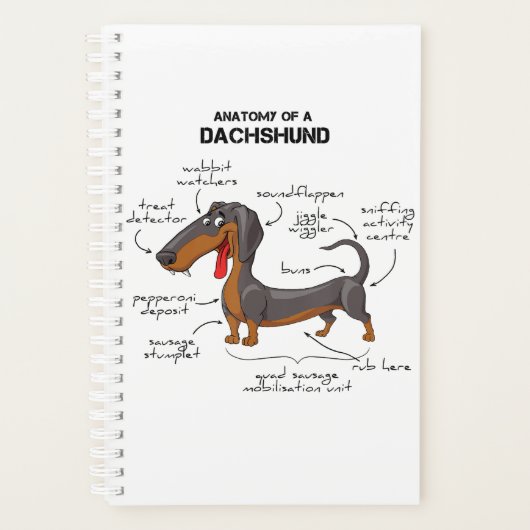 Anatomy Of A Dachshund - Funny Dog Planner (Voorkant)