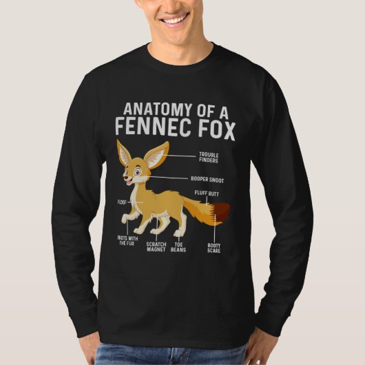 Anatomy Of A Fennec Fox  Fennec Foxes T-shirt (Voorkant)