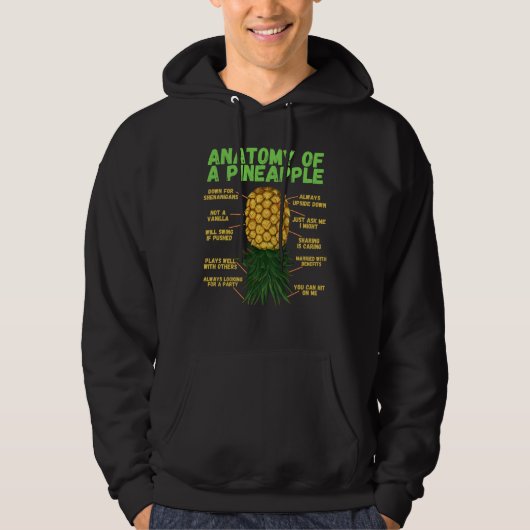 Anatomy Of A Pineapple Upside Down Pineapple Hoodie (Voorkant)
