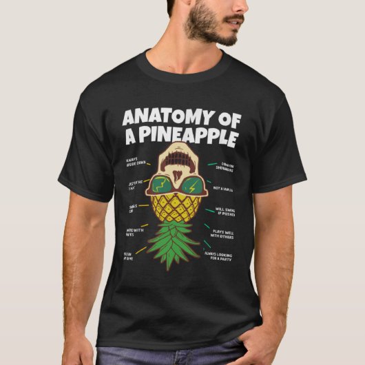 Anatomy of a Pineapple  Upside Down Pineapple Swin T-shirt (Voorkant)