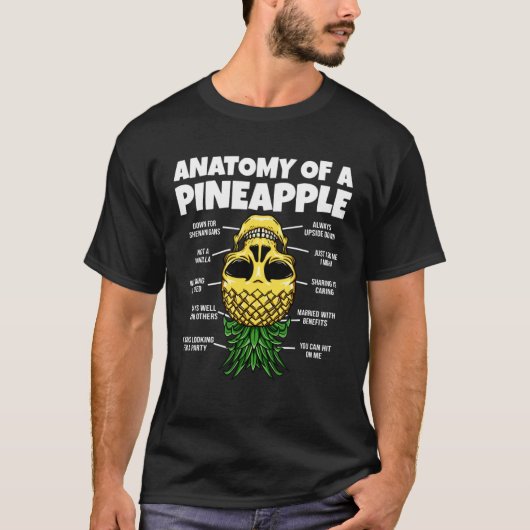 Anatomy Of A Pineapple Upside Down Pineapple Swing T-shirt (Voorkant)