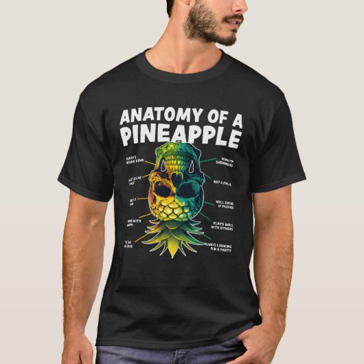 Anatomy of a Pineapple Upside Down Pineapple Swing T-shirt (Voorkant)