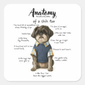 Anatomy of a Shihtzu Unconditional Love Edition Vierkante Sticker (Voorkant)