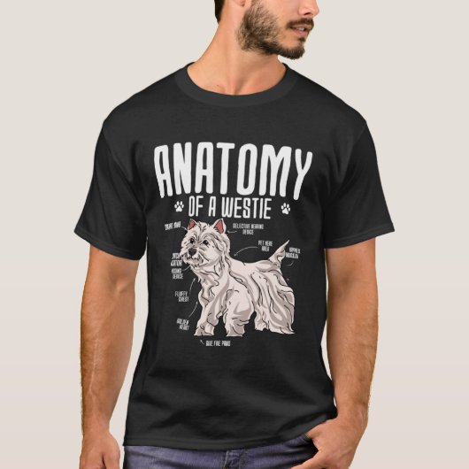 Anatomy Of A West Highland White Terrier T-shirt (Voorkant)