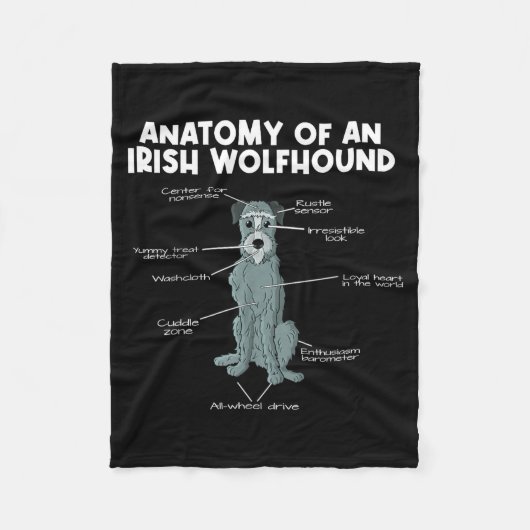 Anatomy Of An Irish Wolfhound  Fleece Deken (Voorkant)