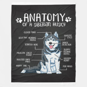 Anatomy Siberian Husky Funny Gifts Husky Owner Fleece Deken