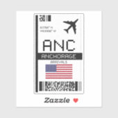 ANC Anchorage-instapkaart - Alaska Travel Sticker (Vel)