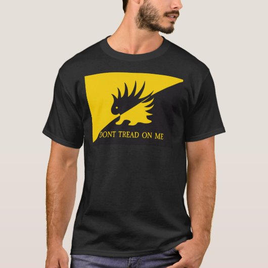 Ancap Porcupine Gadsden Flag Parody Don&X27;T Trea T-shirt (Voorkant)