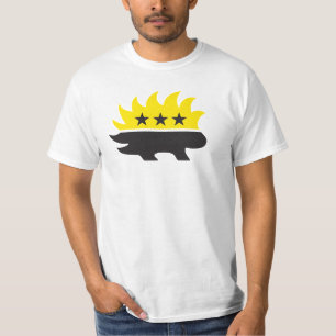 Ancap vlag Porcupine logo zwart-gele logo T-shirt
