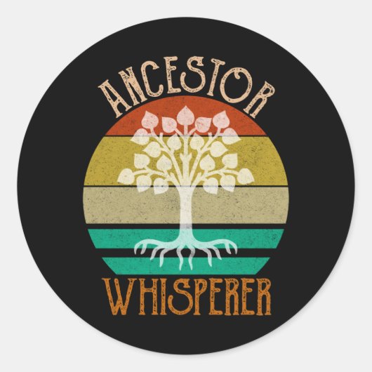 Ancestor Whisperer Genealogie Ronde Sticker (Voorkant)