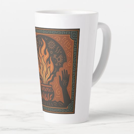 🔥 “Ancestral Flame” – Sacred Fire Mug (Angle droit)