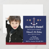Anchor Away Birthday Uitnodiging (Voorkant / Achterkant)