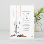 Anchor Away Nautical Wedding Kaart (Staand voorkant)