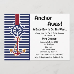 Anchor Baby Boy Baby shower Uitnodiging