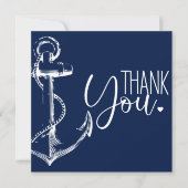 Anchor Baby shower Nautical Navy Blue Bedankkaart (Voorkant)
