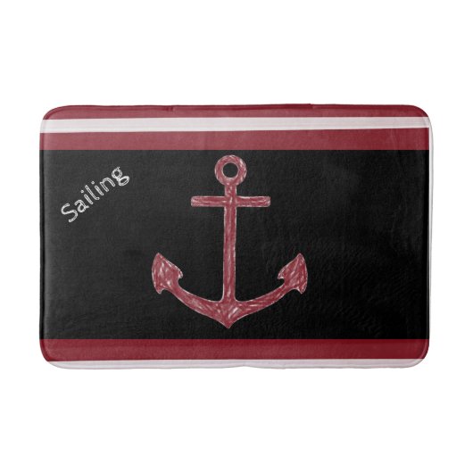 Anchor Beach House Boat Sailing Bathroom Bath Mat (Voorkant)