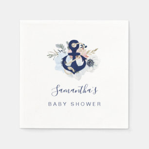 Anchor Blue Beach Nautical Florence Baby shower Servet