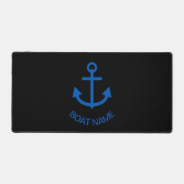 Anchor Blue Gepersonaliseerd Uw Boot Naam Zwart Bureaumat