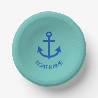 Anchor Blue Gepersonaliseerd Uw Bootnaam Zee Groen Papieren Kommen