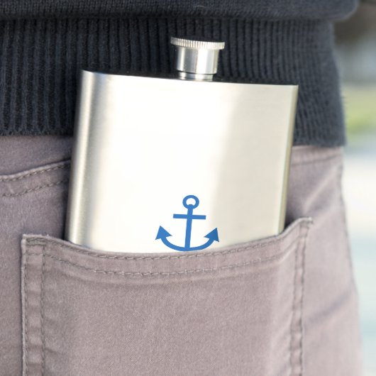 Anchor Blue Gepersonaliseerde uw bootnaam Flacon (Voorbeeld)