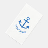 Anchor Blue Gepersonaliseerde uw bootnaam Servet (Hoek)