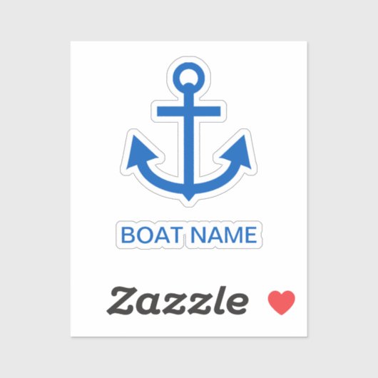 Anchor Blue Gepersonaliseerde uw bootnaam Sticker (Vel)