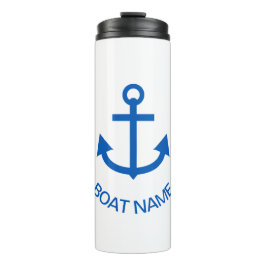 Anchor Blue Gepersonaliseerde uw bootnaam Thermosbeker