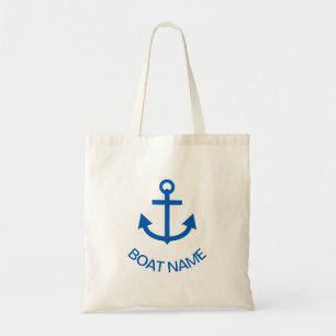 Anchor Blue Gepersonaliseerde uw bootnaam Tote Bag