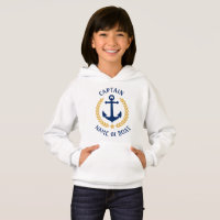 Anchor Boat Name Kapitein Gold Laurel Girls White