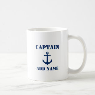 Anchor Captain Voeg naam of bootnaam toe Koffiemok