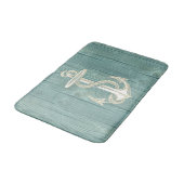 Anchor Cream  Aqua Wood Bath Rug Badmat (Gekanteld)