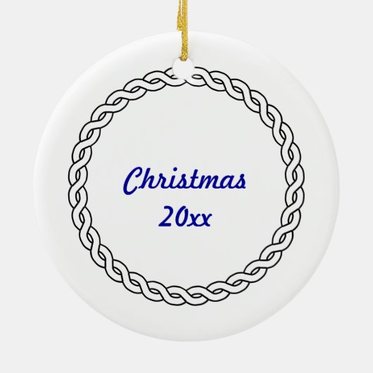 Anchor Dated kerstversiering Keramisch Ornament (Achterkant)