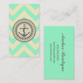 Anchor Down Chevron Mint Cream Visitekaartje (Voorkant / Achterkant)
