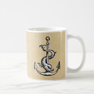 Anchor en Dolphin - Festina Lente Koffiemok