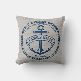 Anchor- en lope-Logo Linen-Kijk-Pillow Kussen