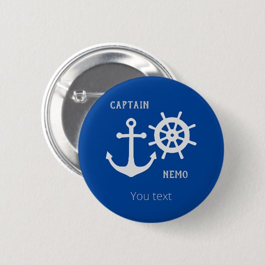 Anchor en Rudder Ronde Button 5,7 Cm (Voorkant /achterkant)