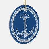 Anchor en Wreath Keramisch Ornament (Rechts)