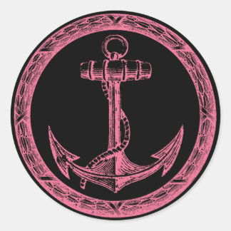 Anchor en Wreath Ronde Sticker