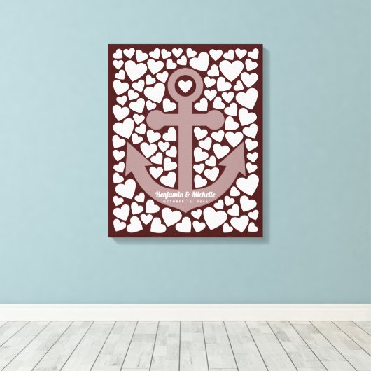 Anchor Guest Book Canvas - 100 handtekeningen (Insitu (Houten vloer))