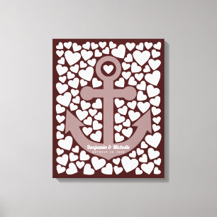 Anchor Guest Book Canvas - 100 handtekeningen Afdruk