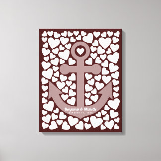 Anchor Guest Book Canvas - 100 handtekeningen Afdruk