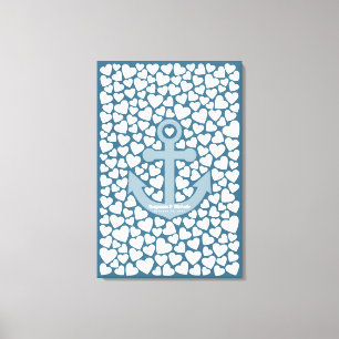Anchor Guest Book Canvas - 200 handtekeningen Afdruk