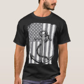 Anchor Kapitein Sailing America Flag Maritime USA T-shirt (Voorkant)