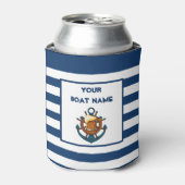 Anchor Lake Beer Lover Nautical Uw Bootnaam Blikjeskoeler (Blikje Voorkant)