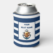 Anchor Lake Beer Lover Nautical Uw Bootnaam Blikjeskoeler (Blikje Achterkant)