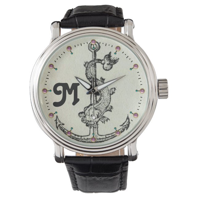 ANCHOR MET VISNAUTIEKE MONOGRAM HORLOGE (Voorkant)