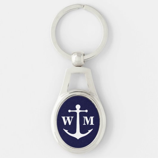Anchor Monogram Metaal Sleutelhanger (Voorkant)
