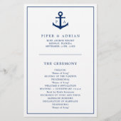 Anchor Monogram Nautical Budget Wedding Programme Flyer (Voorkant)